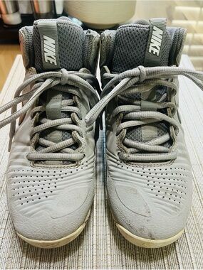 Nike FastFlex Alpha Light Gray Cleats with Black Swoosh